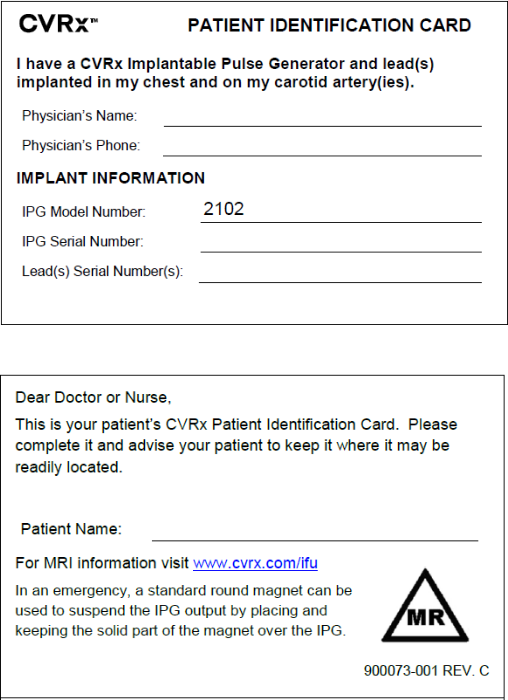 example of patient ID card